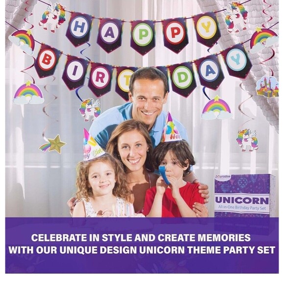 Serves 16- Unicorn Birthday Party Supplies - All in One Rainbow Unicorn - Picture 5 of 9
